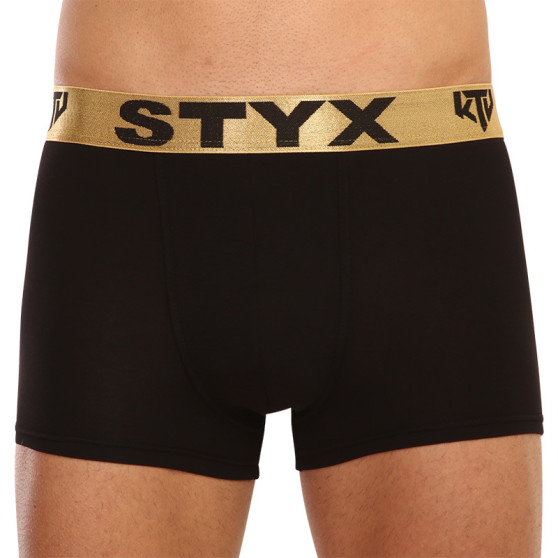 Boxeri bărbați Styx / KTV elastic sport negru - elastic auriu (GTZ960)
