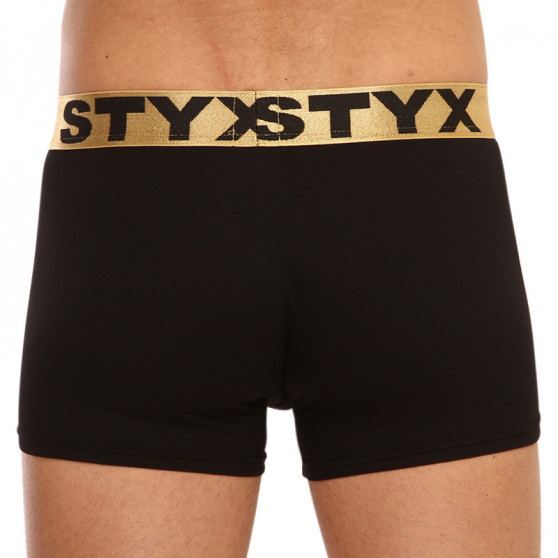 Boxeri bărbați Styx / KTV elastic sport negru - elastic auriu (GTZ960)