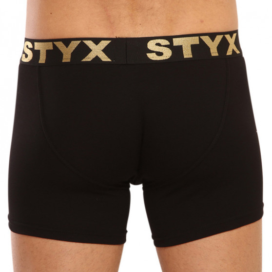 Boxeri bărbați Styx / KTV long elastic sport negru - elastic negru (UTC960)
