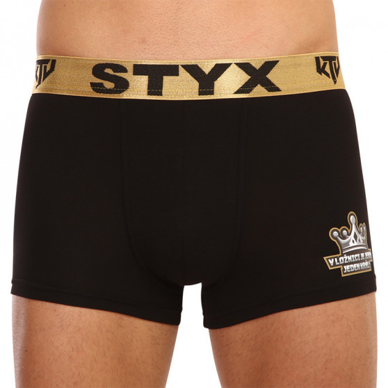 Boxeri bărbați Styx / KTV elastic sport negru - elastic auriu (GTZK960)