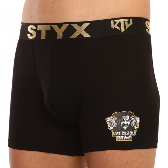 Boxeri bărbați Styx / KTV long elastic sport negru - elastic negru (UTCL960)
