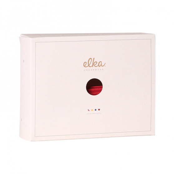 Chiloți pentru femei Elka alb cu elastic roșu (DB0012)