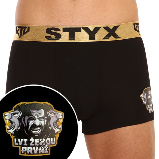 Boxeri bărbați Styx / KTV elastic sport negru - elastic auriu (GTZL960)