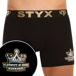 Boxeri bărbați Styx / KTV long elastic sport negru - elastic negru (UTCK960)
