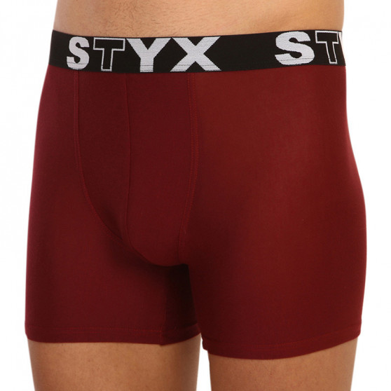 Boxeri bărbați Styx long elastic sport culoarea vinului (U1060)