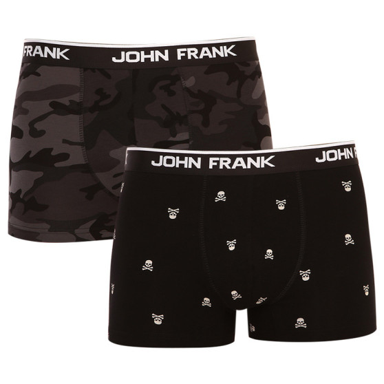 2PACK boxeri bărbați John Frank negri (JF2BMC07)