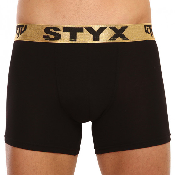3PACK bărbați boxer pantaloni scurți Styx / KTV lung sport sport elastic negru (UTZUTCLUTCK960)