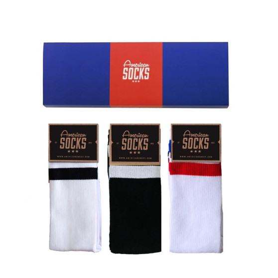 3PACK American Socks Șosete clasice în cutie cadou (ASB001)