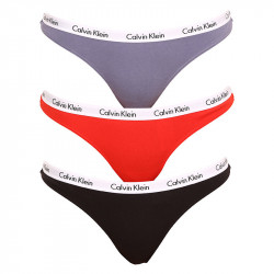 3PACK tanga damă Calvin Klein multicolor supradimensional (QD3800E-1CX)