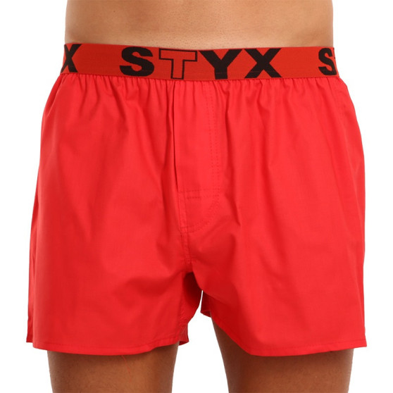 Boxeri largi Styx elastic sport roșu (B1064)
