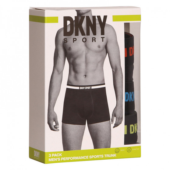 3PACK boxeri bărbați DKNY Spring Verde negri (U5_6672_DKY_3PKB)