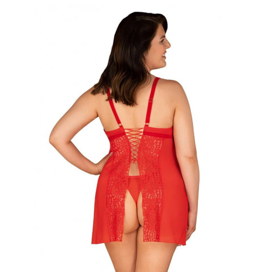 Set pentru femei Obsessive supradimensionat roșu (Blossmina chemise)