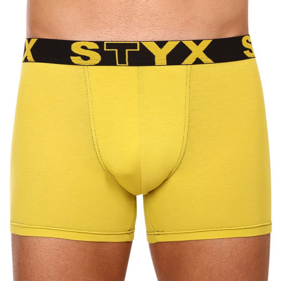 Boxeri bărbați Styx long elastic sport galben-verde (U1065)