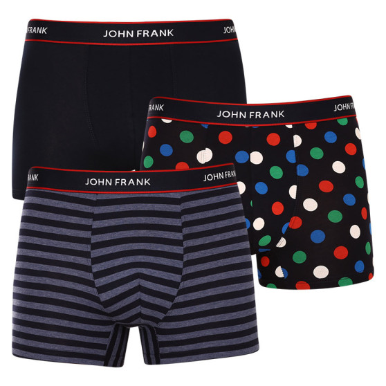 3PACK boxeri bărbați John Frank multicolori (JF3BNSB03)