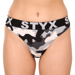 Tanga damă Styx art elastic sport camuflaj (IT1457)