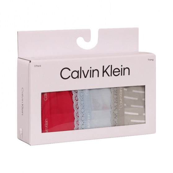 3PACK tanga damă Calvin Klein multicolor (QD3802E-6VW)