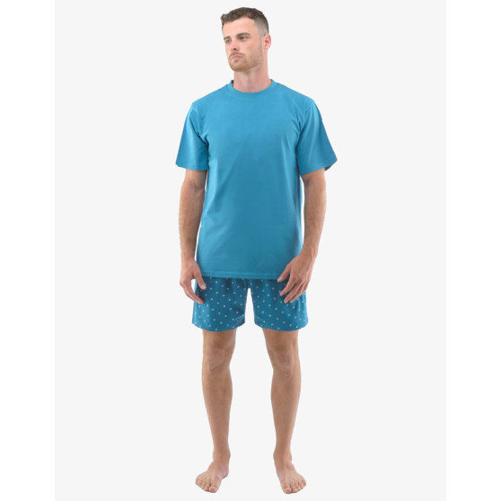 Pijama bărbați Gino albastră mărimi mari (79130-DZMMGA)