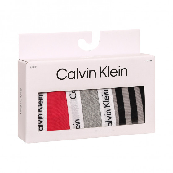 3PACK tanga damă Calvin Klein multicolor (QD3587E-658)