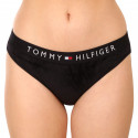 Chiloți pentru femei Tommy Hilfiger micro pluș negru (UW0UW03982 BDS)
