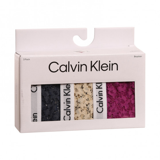 3PACK Chiloți damă brazilieni Calvin Klein multicolori (QD3925E-6Q2)