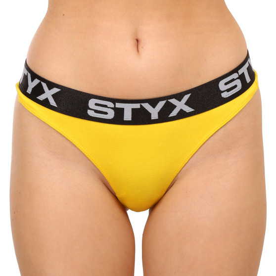 Tanga damă Styx elastic sport galbeni (IT1068)