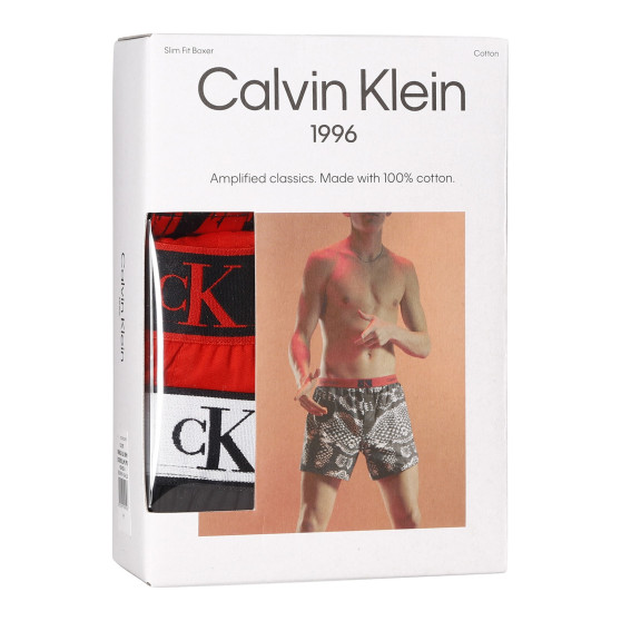 3PACK Boxeri largi bărbați Calvin Klein multicolori (NB3412A-DRM)