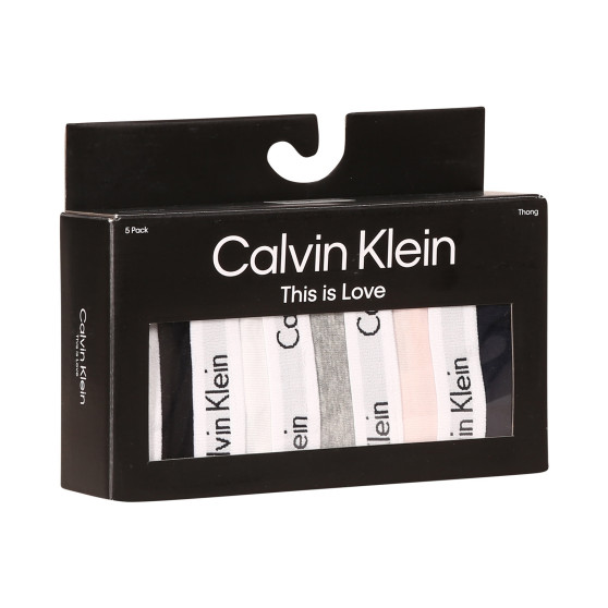 5PACK tanga damă Calvin Klein multicolor (QD3585E-E6T)