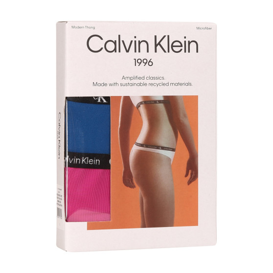 2PACK tanga damă Calvin Klein multicolor (QD5035E-C0Z)