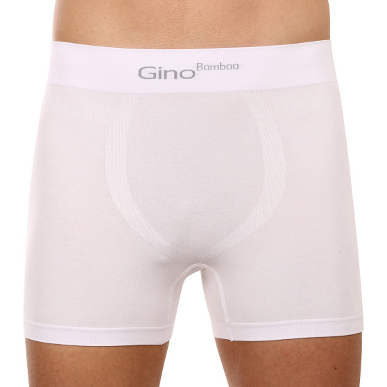 Boxeri bărbați Gino bambus albi fără cusături (54004)