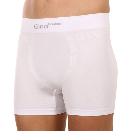 Boxeri bărbați Gino bambus albi fără cusături (54004)