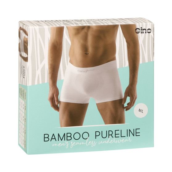 Boxeri bărbați Gino bambus albi fără cusături (53004)