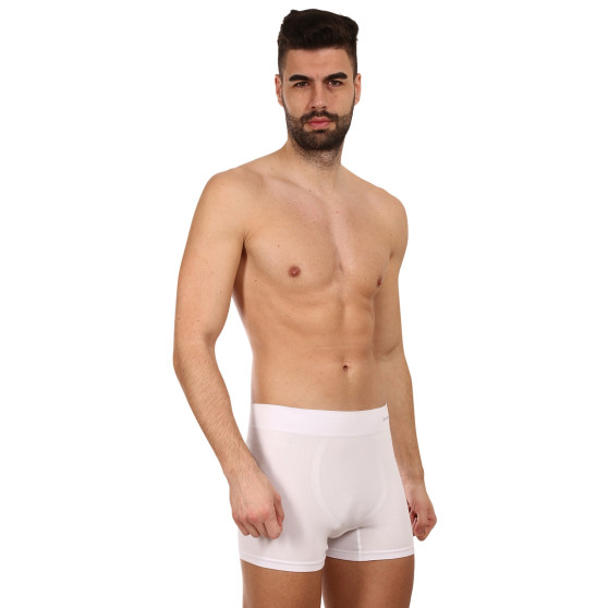 Boxeri bărbați Gino bambus albi fără cusături (54005)
