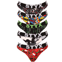 5PACK Tanga damă Styx art elastic sport multicolor (5IT8502379)