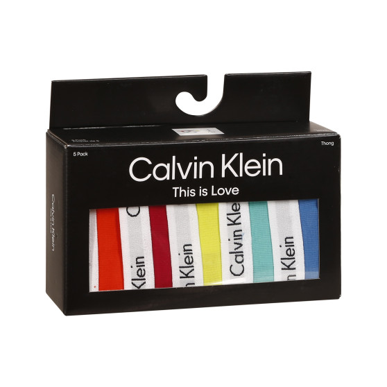 5PACK tanga damă Calvin Klein multicolor (QD3585E-BNG)