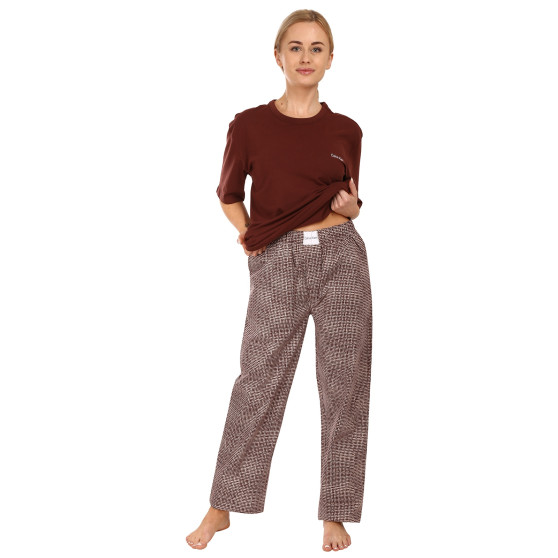 Pijamale pentru femei Calvin Klein maro (QS6976E-CD1)