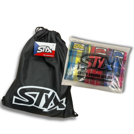 3PACK Boxeri largi bărbați Styx art elastic sport multicolor (3B11290)