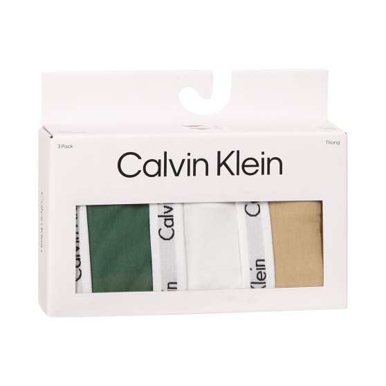3PACK tanga damă Calvin Klein multicolor (QD3587E-BP4)