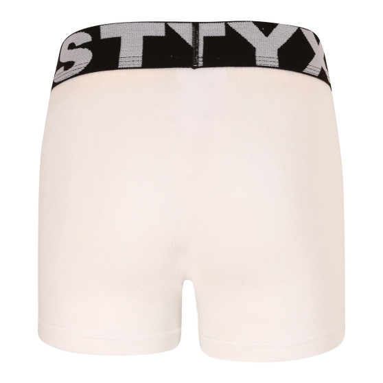 Boxeri pentru copii Styx sport elastic alb (GJ1061)