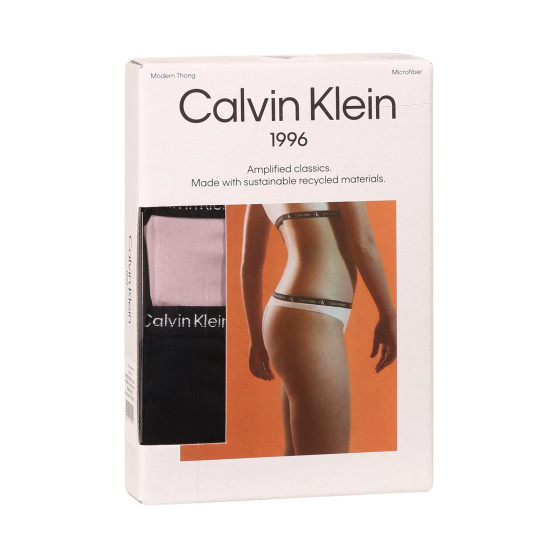 2PACK tanga damă Calvin Klein multicolor (QD5035E-C4U)