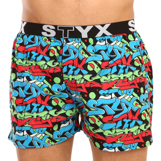 10PACK Boxeri largi bărbați Styx art elastic sport multicolor (10B113602267598)