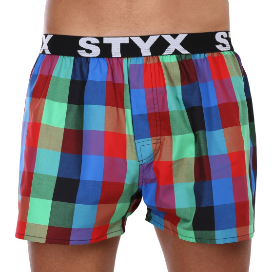 5PACK Boxeri largi bărbați Styx elastic sport multicolor (5B1067890)