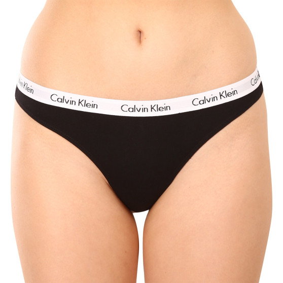 3PACK tanga damă Calvin Klein negri (QD3587E-001)