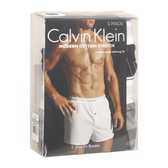 2PACK Boxeri largi bărbați Calvin Klein multicolori (NB1396A-JKZ)