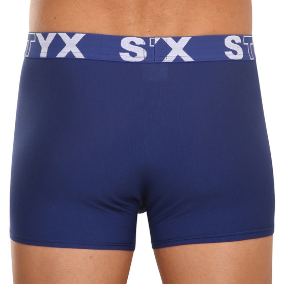 3PACK Boxeri bărbați Styx elastic sport albastru închis (3G968)