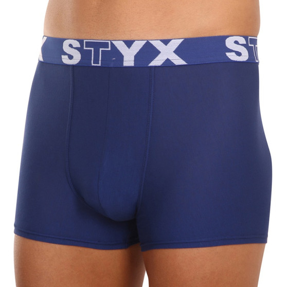 3PACK Boxeri bărbați Styx elastic sport albastru închis (3G968)
