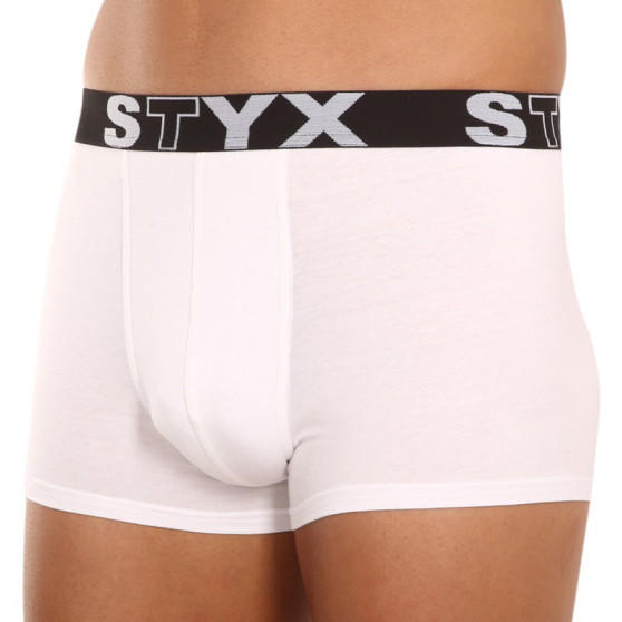 3PACK Boxeri bărbați Styx elastic sport albi (3G1061)