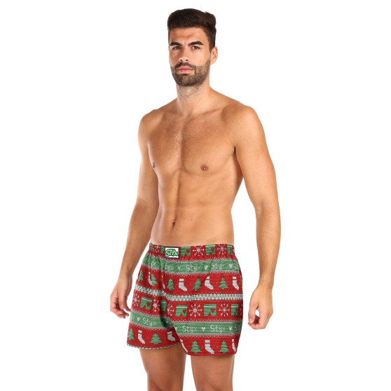 Boxeri largi bărbați Styx artă clasic elastic Crăciun tricotat (A1658)
