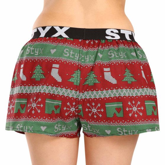 Boxeri damă Styx arta sport elastic sport elastic Crăciun tricotat (T1658)