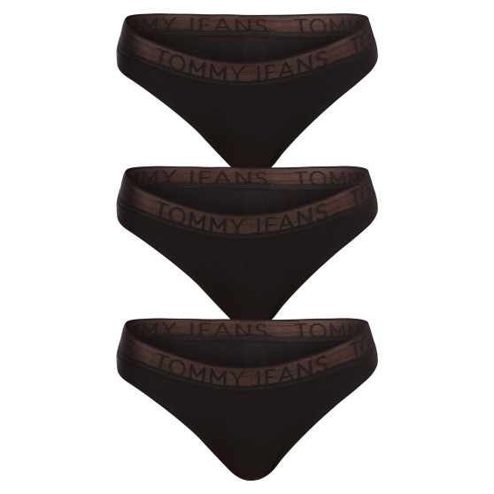 3PACK tanga damă Tommy Hilfiger negri (UW0UW04711 0R7)