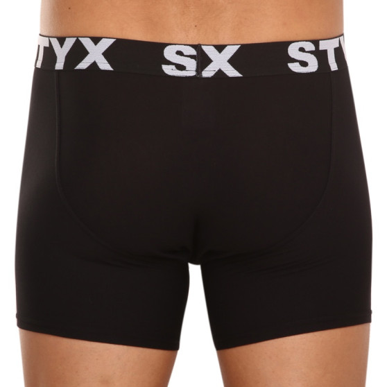 7PACK boxeri bărbați Styx elastic sport negru (7G960)
